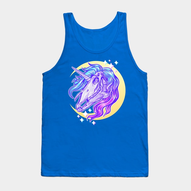 Unicorn Skull Tank Top by Retkikosmos